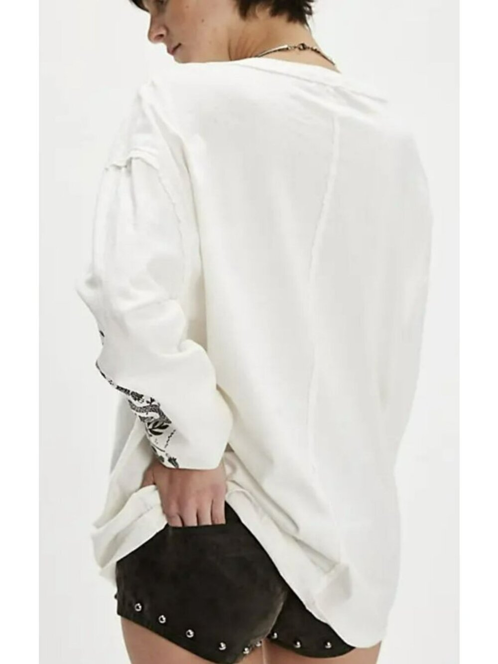 Free People Ragabond Woodland Long Sleeve Tee Top T Shirt Small New - Picture 2 of 9